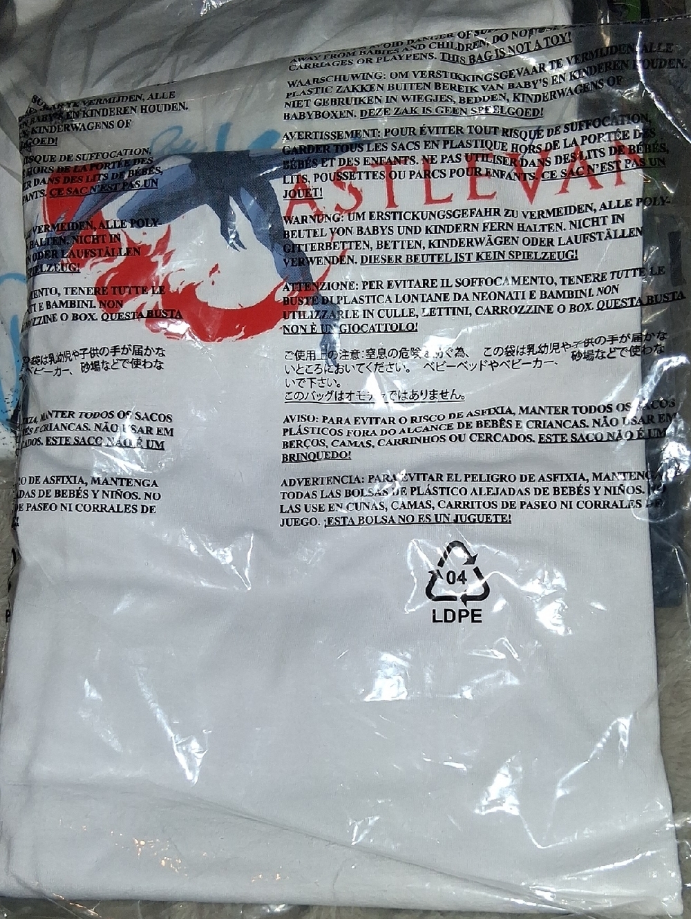 Castlevania 3x Mens White Graphic Tee with Red & Blue Design Logo
